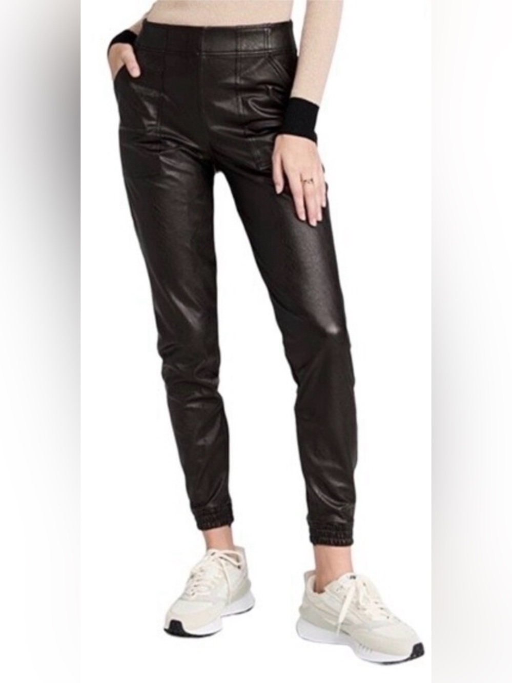 SPANX Faux Leather Joggers, NEW ($148)!